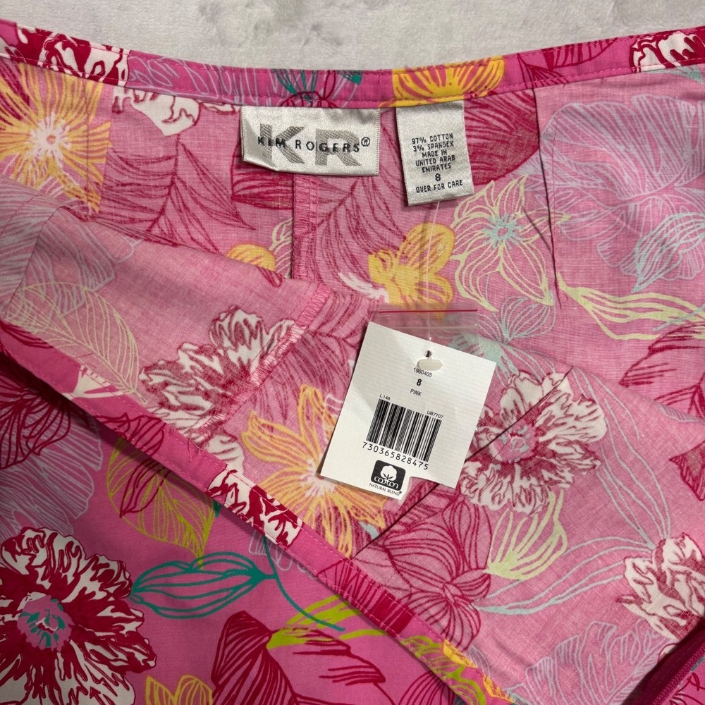 Y2K NWT Kim Rogers Pink Floral Skirt Skort 8 Mall Girl Tropical Golf Tennis VTG - Picture 6 of 11